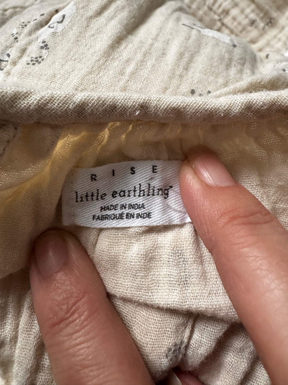 100% Organic Cotton Rise Little Earthling Cream Gauze Elephant Baby Dress - Picture 2 of 8